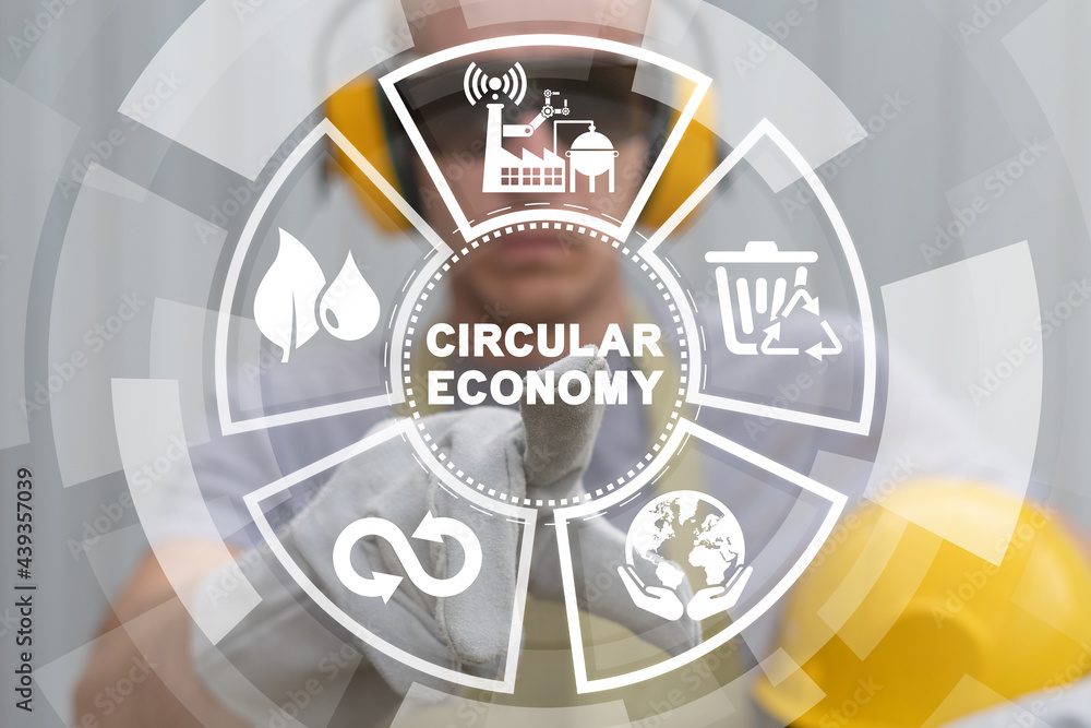Industry concept of circular economy. circular economy metrics