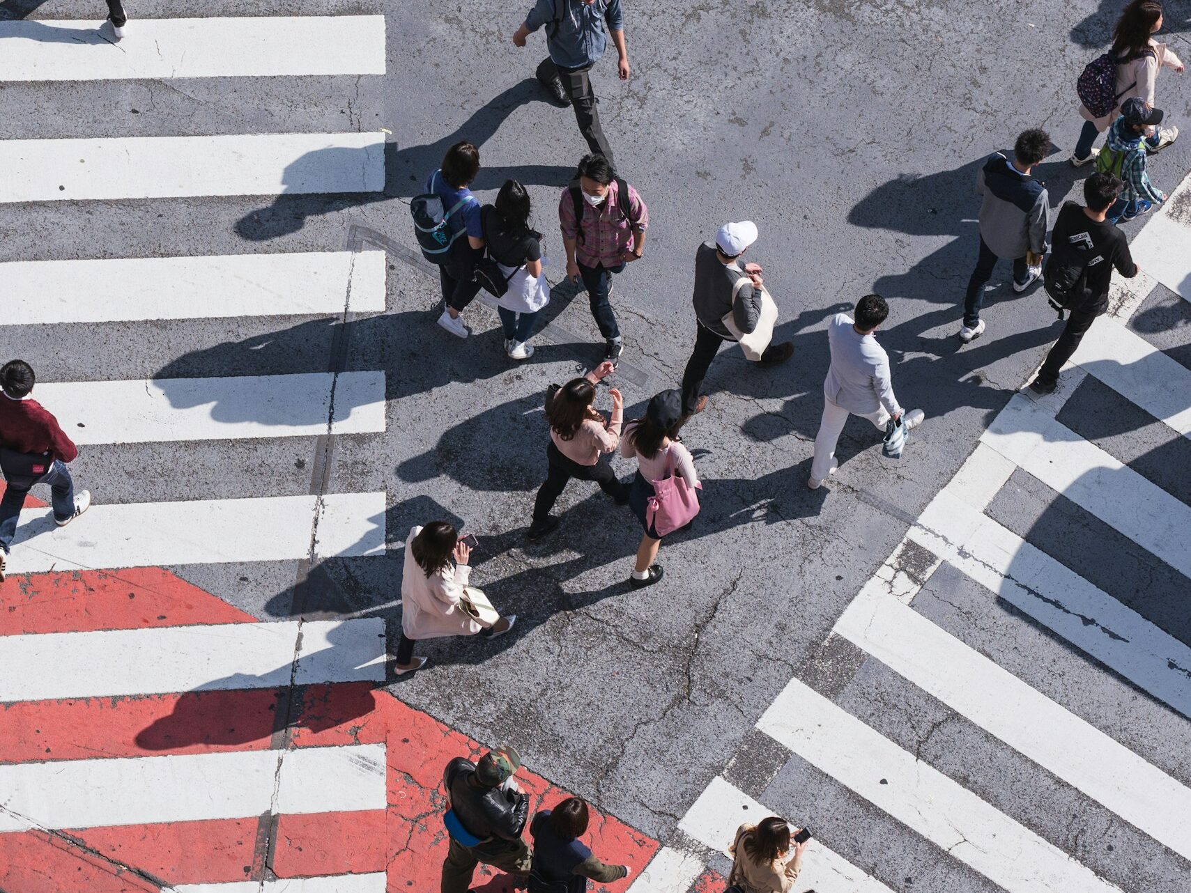 people on the crossing