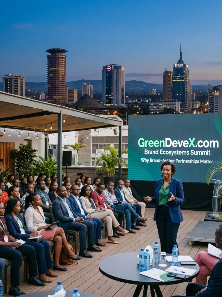 Main Title: GreenDeveX.com 
Subtitle: Brand Ecosystems Summit 
Tagline: Why Brand–Author Partnerships Matter.