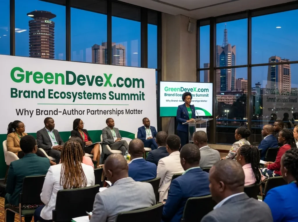 Main Title: GreenDeveX.com 
Subtitle: Brand Ecosystems Summit 
Tagline: Why Brand–Author Partnerships Matter.