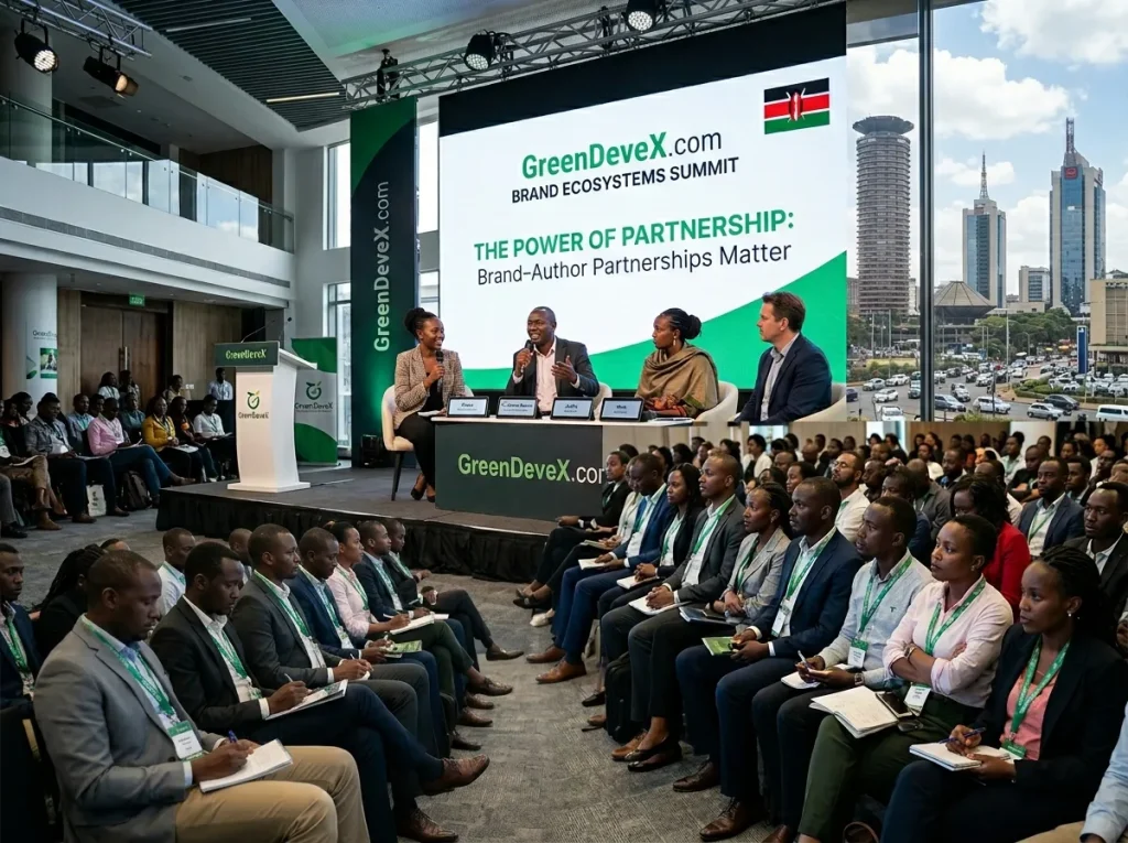 Main Title: GreenDeveX.com 
Subtitle: Brand Ecosystems Summit 
Tagline: Why Brand–Author Partnerships Matter.
