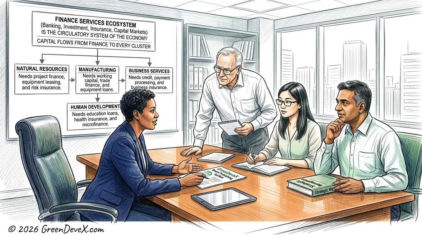 finance services ecosystems, economy clusters, map to flow engine, resolve trust deficit, differentiate your financial firm, the economist and sage and translator archetypes