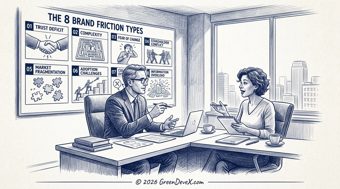 Brand Friction Mapping identifies the 8 specific frictions slowing your market's ability to understand, trust, and adopt. Diagnose before you build.